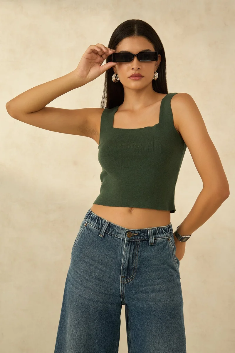 Virgio Cotton Lilac Brunchwear Tank Tops for Women